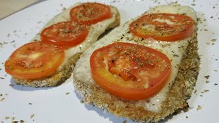 Milanesa de berenjena al horno con mozzarella recetas con berenjena [upl. by Attennek]