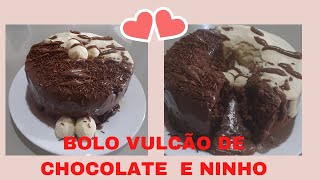 BOLO VULCÃO DE CHOCOLATE COM COBERTURA DE BRIGADEIRO E NINHOBOLO DA VOVÓFAÇA E VENDA [upl. by Udall]