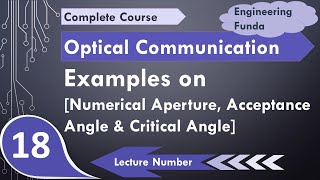 Examples of Numerical Aperture Acceptance Angle Critical Angle amp Refractive Index of Optical Fiber [upl. by Talyah]