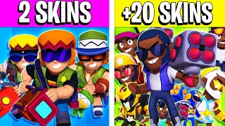 😕 ¡NECESITAN YA UNA SKIN  LOS BRAWLERS CON MENOS Y MÁS SKINS DE TODO BRAWL STARS [upl. by Bates]