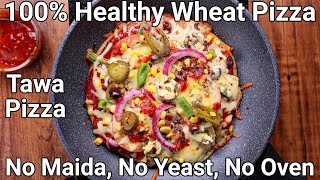 Atta Pizza Recipe in Kadai  No Oven No Maida No Yeast  No Oven Wholemeal Wheat Pizza in Kadai [upl. by Yaner]