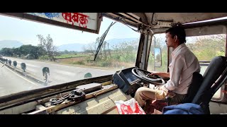 MUMBAI TO SOLAPUR  FULL JOURNEY  MSRTC SEMI LUXURY HIRKANI ST BUS CABIN RIDE [upl. by Anier]