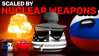 COUNTRIES SCALED BY NUCLEAR WEAPONS  Countryballs Animation [upl. by Anotal]