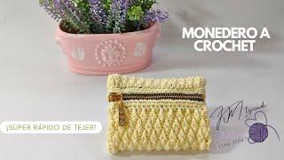 Cómo Tejer Monedero Gotas de Lluvia a Crochet  Muy Fácil y Rápido de Tejer ¡¡Con Poquito Material [upl. by Pozzy]