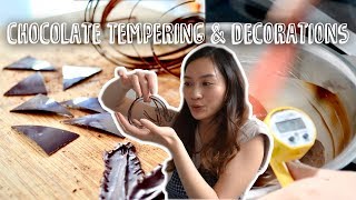 How to Temper Chocolate amp Make Chocolate Decorations  Ally Bakes [upl. by Nerdna445]