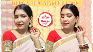 Full Glam Step by Step DURGA PUJA BENGALI MAKEUP LOOK Tutorial [upl. by Xeno404]