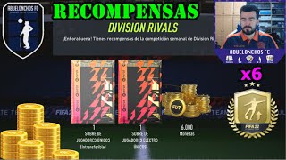 RECOMPENSAS DIVISION RIVALS ⚽ SOBRE DE 50K  MEJORAS DE ORO ÚNICOS x6 [upl. by Nwahsal]