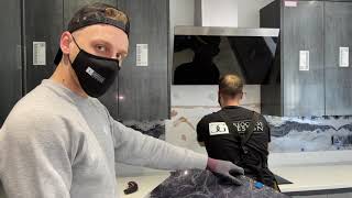 Installing a Glass Kitchen Splashback with CreoGlass Design  Crystal Stones Design [upl. by Bidle863]