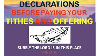 Declaration before paying your Tithe and Offering  Owolabi Onaola [upl. by Eido]