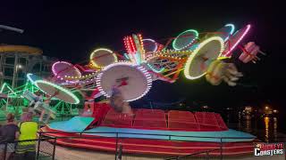 Paratrooper at Night  Indiana Beach Amusement Park OffRide POV [upl. by Cordula69]