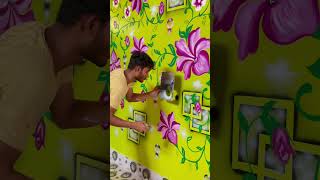 3d wall desigin painting 🏡wallart art walldesigne [upl. by Lirva]