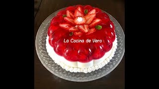 Gelatina de fresas con crema y leche condensada [upl. by Nanreh]