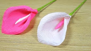 How to make Paper Flower 2017  Flower Making of Crepe Paper  DIY Paper Crafts [upl. by Siver]