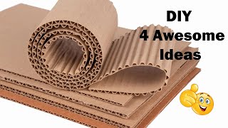 DIY  4 Awesome Cardboard Craft Ideas  Best out of waste [upl. by Lednahc]