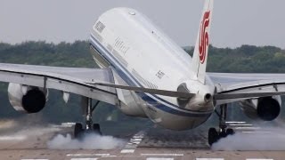 Crosswind Landings At Düsseldorf  Airbus A330 Airbus A319 Boeing 737800 Embraer  HD [upl. by Narah]