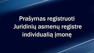 Registrų centro klientų savitarna prašymas registruoti individualią įmonę [upl. by Bible]