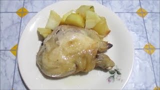 POLLO AL FORNO CON PATATE  Ricetta facile e leggera [upl. by Solon]