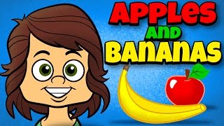 Apples and Bananas with Lyrics  Vowel Songs  Kids Songs by The Learning Station [upl. by Ahmed]