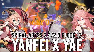 C6 Yanfei x C0 Yae Miko  Spiral Abyss 2425 Floor 12  Genshin Impact [upl. by Fasa546]