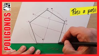 Pentágono Inscrito en Circunferencia Dibujo Técnico sobre papel paso a paso [upl. by Edana]