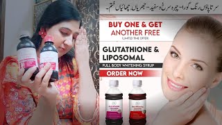 Review on Glutathione ampLiposomal full body whitening syrup skin glowing syrup [upl. by Naraa791]