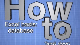 Een database maken in Excel [upl. by Krahmer]