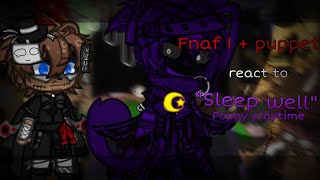 Fnaf 1  puppet react to quotsleep wellquot  Poppy playtime x Fnaf  Mr Obvious [upl. by Eellac]