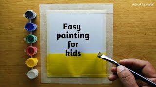 easy and simple painting for kids sunset painting ideas step by step tutorial [upl. by Harriet]