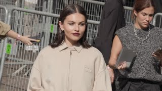 Thylane Blondeau at the Miu Miu Womenswear SpringSummer 2024 Fashion show in Paris [upl. by Acinna]