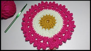 Carpetas en Crochet Paso a Paso Para Principiantes  Redondas Fáciles y Rápidos [upl. by Aramaj]