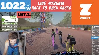 LIVE BACK TO BACK ZWIFT RACES 198 MAX HR [upl. by Ahsiyn]