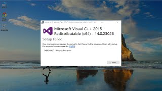 How to Fix Microsoft Visual C 2015 Redistributable Setup Failed error 0x80240017 [upl. by Bergmans]