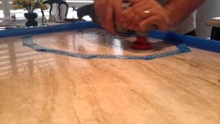 How To Polish GraniteFace polishing Taj Mahal Quartzite [upl. by Joyann]