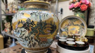 2024 Hà NộiKutaniyaki bộ trà đĩa và bình tích sơn thuỷ VIP Japanese porcelain [upl. by Mauricio]