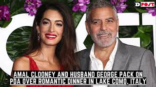 Amal Clooney and husband George pack on PDA over romantic dinner in Lake Como Italy [upl. by Sofer333]