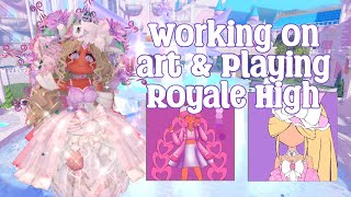 Playing Royale high and working on art [upl. by Lhadnek]