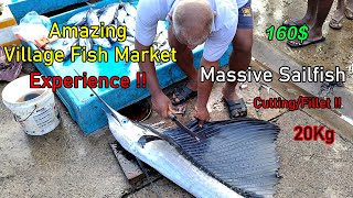 Massive Sailfish Full Video😱 Filleting in Village Market massive sailfish [upl. by Tzong389]