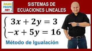 Sistemas de ecuaciones lineales 2×2 por igualación  Ejercicio 1 [upl. by Dranyam]