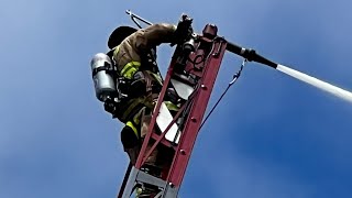 House fire Carlsbad CA Ladder Truck Action [upl. by Myk]