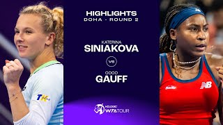 Katerina Siniakova vs Coco Gauff  2024 Doha Round 2  WTA Match Highlights [upl. by Jelene]