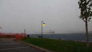 CedarGlen Freighter being engulfed by intense storm in Sault Ste Marie MI 82513 [upl. by Ytram409]