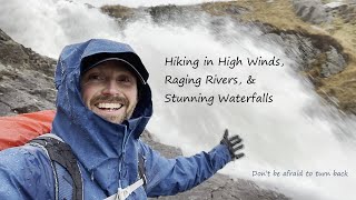 Hiking in the Lake District Haweswater strong wind heavy rain [upl. by Myrtia]