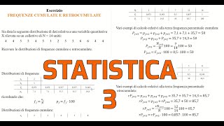 STATISTICA Esercizi  3 Frequenze cumulate e retrocumulate [upl. by Arlin]