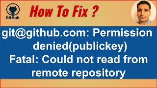 How to fix github permission denied publickey fatal could not read from remote repository [upl. by Tecu719]