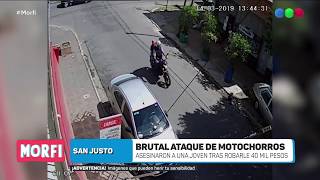 Motochorros asesinan a una mujer para robarle  Morfi [upl. by Litha]