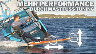 Board Tuning mehr Performance durch Mastfuß Position  Windsurf Tutorial [upl. by Goodill]