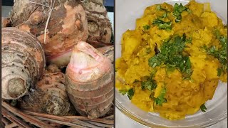 Pahadi Foods  पहाड़ी गडेरी लाल अरबी की लजीज सब्जी  पहाड़ी पकवान [upl. by Nathalia]