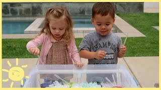 PLAY  Sensory Table Pouring Station amp Coloring Ice [upl. by Undis]