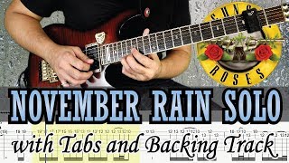 GUNS AND ROSES  NOVEMBER RAIN SOLO with TABS and BACKING TRACK  ALVIN DE LEON 2018 [upl. by Jaunita487]