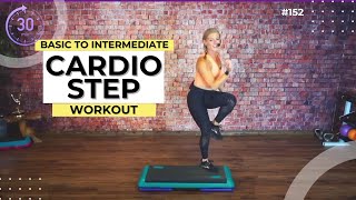 30 Minute Basic to Intermediate Step Aerobics Workout Video With Great music [upl. by Aida629]